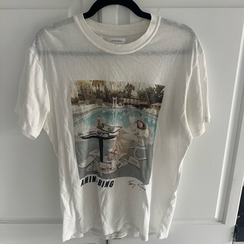 Anine Bing Soft White Cotton Tee